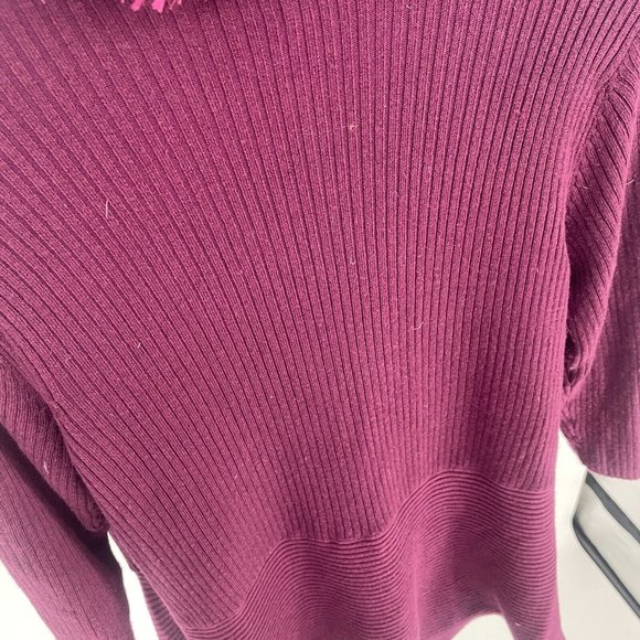 Once Again Purple Faux Fur Cardigan Sweater Medium 3/4 Sleeve Bratz Phoebe Y2K - Picture 5 of 9